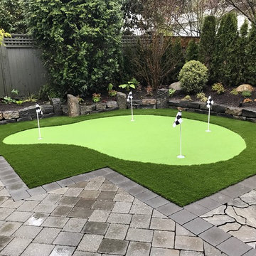 Backyard, Two Paver Types (w/ Putting Green!) - North Van, BC (Jointing)