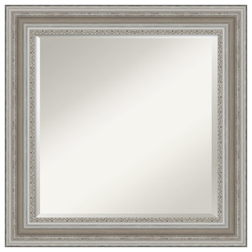 Parlor Silver Beveled Bathroom Wall Mirror - 25.5 x 25.5 in.