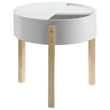 Bodfish End Table, White and Natural