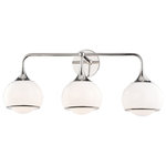 Hudson Valley Lighting - Reese 3-Light Wall Sconce, Polished Nickel - With a shade encompassing another shade within it, Reese spins a glossy beauty. The metal rim on the outer shade and the peeking-out inner shade are a couple details contributing to its elegance.