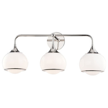 Reese 3-Light Wall Sconce, Polished Nickel