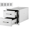 Outdoor Kitchen Drawers Flush Mount Stainless Steel BBQ Drawers, 17.8w X 20.6h X 12.2d Inch