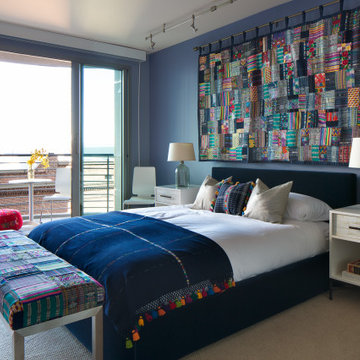 Colorful Modern Condo Main Bedroom