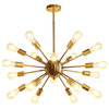 18-Light Sputnik Chandelier in Brass