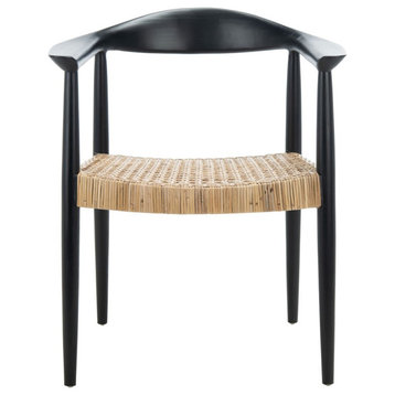 Safavieh Eyre Rattan Peel Accent Chair, Black/Natural