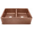 Copley Farmhouse Apron-Front Handmade 32" Double Bowl Sink, Antique Copper
