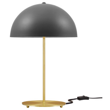 Ideal Metal Table Lamp, Gray Satin Brass