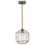 Acclaim Lighting - Loft 1-Light Brass Pendant - Bold brassy and beautiful!  An oversized faceted glass globe is complemented by brass hardware.  Loft is also sloped ceiling compatible.PendantBrass finishClear Faceted Abstract Glass GlobesComes With 12' Of Wire And 3-12" 1-6' And 1-3' Stems For Adjustable Hanging HeightRequires 1 100-Watt Max Medium Base BulbInstallation hardware included1 Year Warranty  This light requires 1 ,  Watt Bulbs (Not Included) UL Certified.