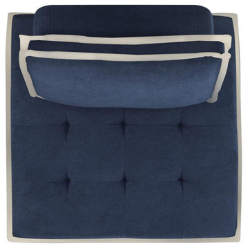 Sunset Trading Pixie Armless Accent Chair | Modular Sectional Seating | Navy...