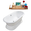 67" Cast Iron R5061GLD-GLD Soaking Clawfoot Tub and Tray With External Drain