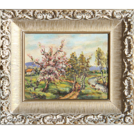 Erna Scharff "Blossoming Trees" Oil Painting