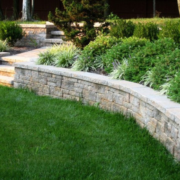 Terraced Garden Retaining Walls and Steps