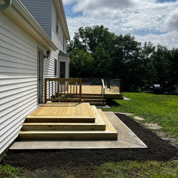 Pressure Treated Wood Deck with Cable Rail System
