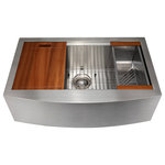 ZLINE Kitchen and Bath - 33" Moritz Farmhouse Apron Mount Single Bowl Stainless Steel Kitchen Sink - Experience ZLINE Attainable Luxury - with industry-leading kitchen and bath products that provide an elevated luxury experience, all designed in Lake Tahoe, USA.The ZLINE Moritz Stainless Steel Sink is hand crafted and intuitively designed to offer the most efficient washing experience. With functionality and bold design in mind, each sink offers: Industrial grade rust-resistant stainless steel ensuring durability and longevity, extra deep, high capacity bowls/basins offering maximum room for any size wash job, and creased accent lines and basin sloping creating superior drainage and providing more usable space - eliminating free standing water 3 times faster than our competitors. All ZLINE sinks have garbage disposal compatibility (sold separately) and are designed geometrically to silence sound and create a quieter work space. We take pride in offering our customers the same high quality materials and features for over 10 years, with one of the easiest installations in the industry- guaranteed. All ZLINE sinks are protected by our generous limited lifetime warranty and ship next business day when in stock.