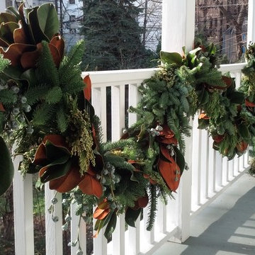 Christmas window boxes in Brooklyn
