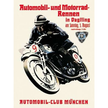 "Automobile and Motorcycle Race - Munich" Poster Print