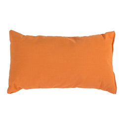 Essentials by DFO - Tangerine Sunbrella Outdoor Throw Pillow, 19 in. X 10 in. - Outdoor Cushions And Pillows