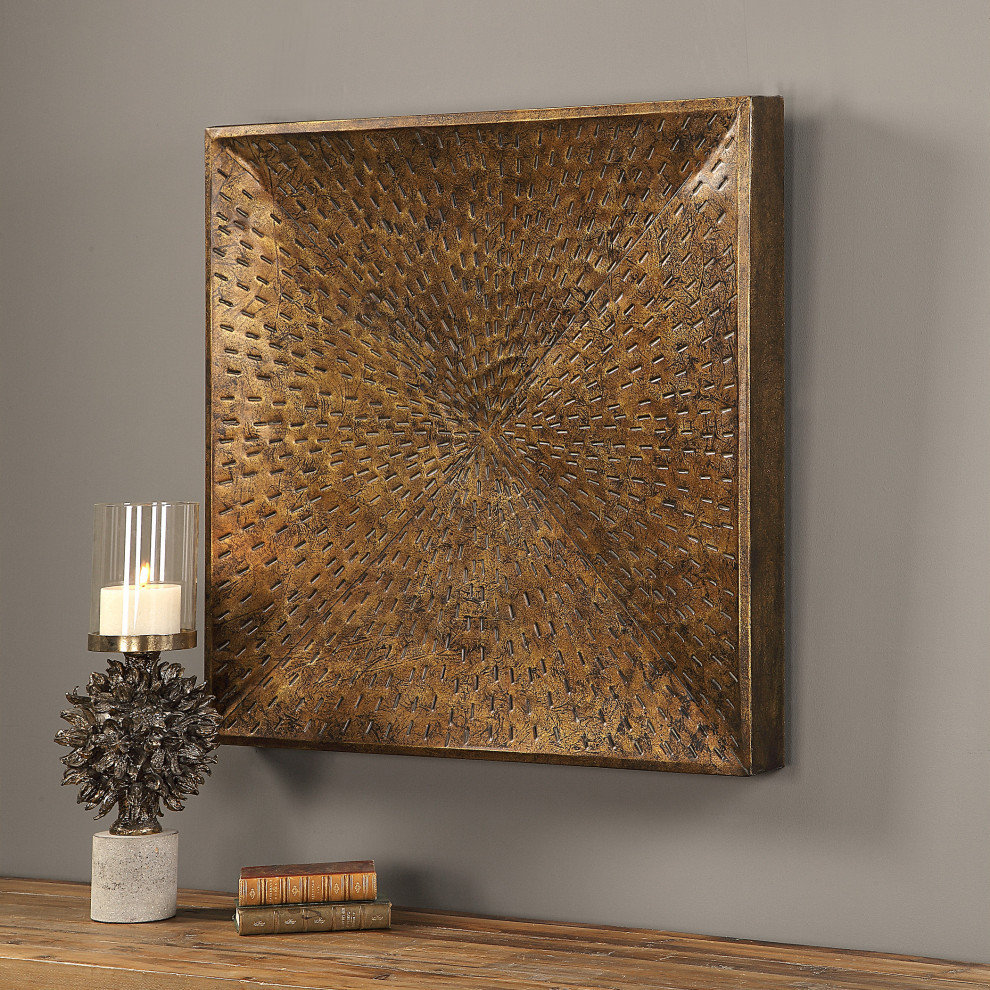 Blaise Antiqued Bronze Wall Art - Industrial - Wall Accents - by ...