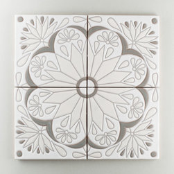 Handpainted: The Mediterranean Collection, Ensenito in Neutral Motif - Wall & Floor Tiles