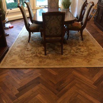 Natural Walnut "Character" Grade Herringbone Pattern Wood Floor