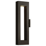 HInkley - Hinkley Atlantis Outdoor Medium Wall Mount Lantern, Satin Black - Atlantis features a minimalist design for the ultimate in urban sophistication. Constructed of solid aluminum and Dark Sky compliant, Atlantis provides a chic solution to eco-conscious homeowners.