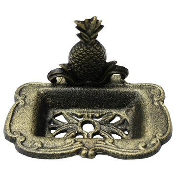 Bronzed Pineapple Bar Soap Dish Holder Cast Iron