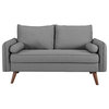 Modern Contemporary Urban Living Loveseat Sofa, Light Gray