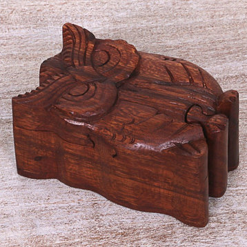 Serious Owl Wood Puzzle Box