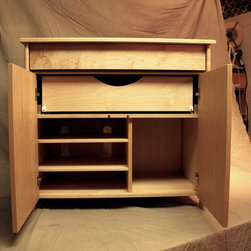 Mid-century Modern style maple stereo cabinet - Products