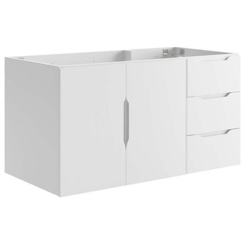 Vitality 36" Bathroom Vanity Cabinet, Sink Basin Not Included, White
