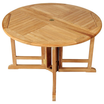 Teak Folding Butterfly Dining Table - Round 48" (120 cm)