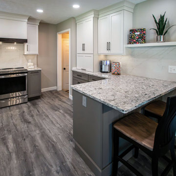 Gray and Cream Kitchen with Cambria Bellingham quartz countertops