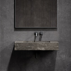 Hermes Grey Marble Capri Wall Hung Basin 800mm - Bathroom Sinks