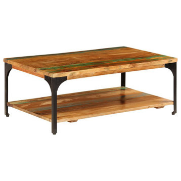 vidaXL Coffee Table End Table with Storage Side Table Solid Reclaimed Wood