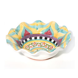 Taylor Fluted Rim Berry Bowl - Hitchcock Field | MacKenzie-Childs - Dining Bowls