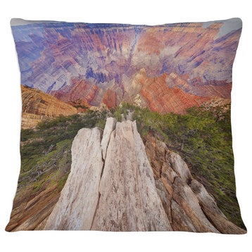 Grand Canyon View from Above Modern Seascape Throw Pillow, 18"x18"