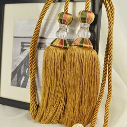 7 Colors QYM52 Polyester and Acrylic Curtain Tassel Tie Backs in Light Brown Col - Window Treatment Accessories