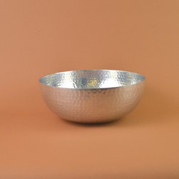 Hammered Aluminum Salad Bowl - Dining Bowls