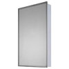 Euroline Medicine Cabinet, 16"x30", Annealed Stainless Frame, Surface Mounted