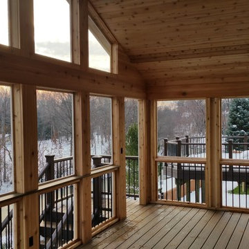 Multi-Level Walk Out Deck with Screen Porch Addition