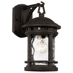 Trans Globe - Trans Globe 40370 RT Boardwalk - 7" One Light Outdoor Wall Lantren - The Boardwalk Collection exhibits a unique wall lantern that is perfect for adding supplemental lighting to any outdoor living space. The Nautical theme allows the lantern to stand out as both functional and decorative as it lights up any outdoor setting. This fixture blends a durable metal frame with Clear Water Glass, providing a unique combination. The glass adds beautiful, soft reflections to the areas it shines on.  Assembly Required: TRUE