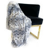 Navy Snowy Owl Faux Fur Luxury Throw Blanket, Throw 60Wx90L