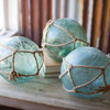 Reclaimed Antique Glass Green Fishing Float Coastal Buoy Decorative Ball