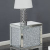 Gillian Square End Table Silver and Clear Mirror