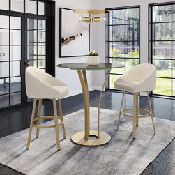 Wembley Modern Upholstered Swivel Stool with Back by Amisco - Bar Stools And Counter Stools