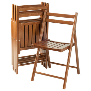 Ergode Robin 4-Piece Folding Chair Set, Teak