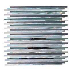 Silver Aliminum Straight Pattern Mosaic Tiles - Home Accessories & Decor