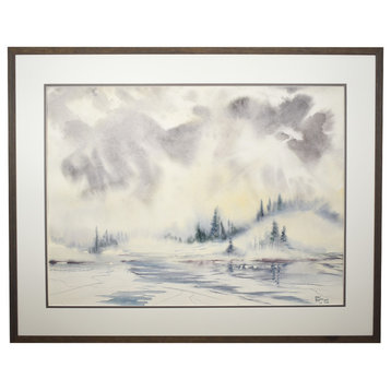 Original Watercolor "Ice, Fog" by Henry Brown, 2010