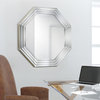 Beveled Multi Faceted Octagons Wall Mirror, 1" Beveled Center, Wood Frame