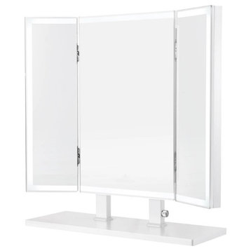 Trifecta Plus Vanity Mirror, White, Led Strip Light
